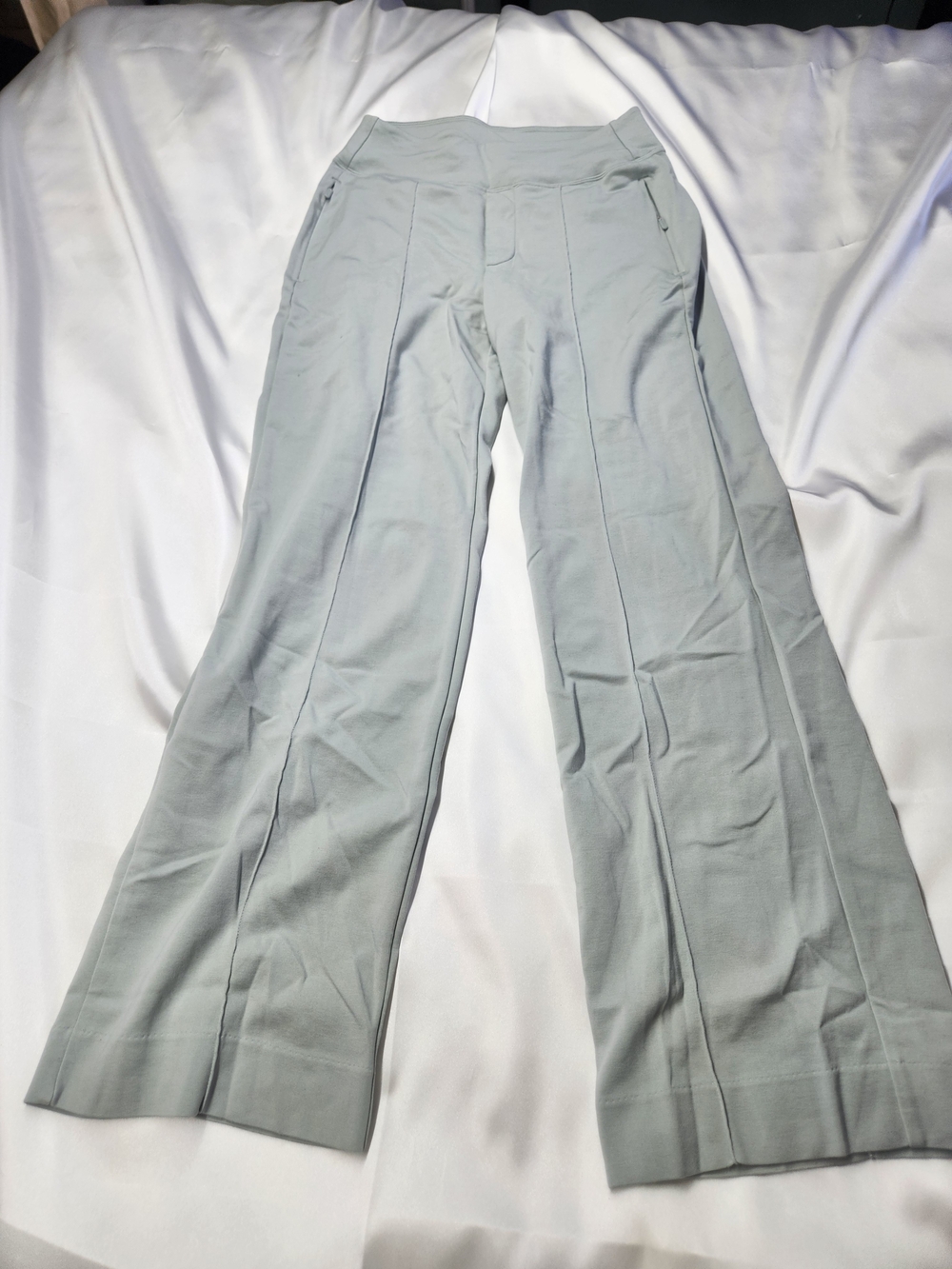 Athleta Light Gray Wide-Leg High-Rise Pants